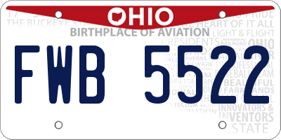 OH license plate FWB5522