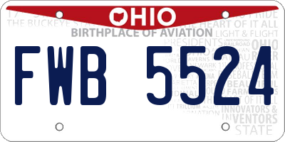 OH license plate FWB5524