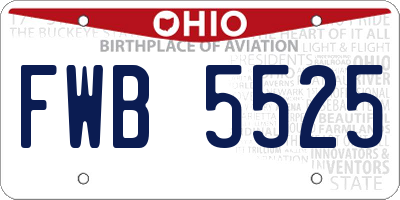 OH license plate FWB5525