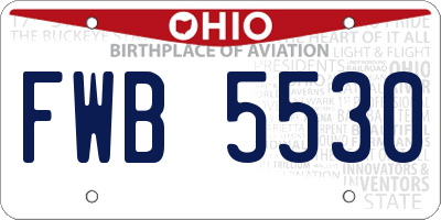 OH license plate FWB5530