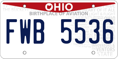 OH license plate FWB5536