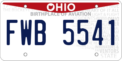 OH license plate FWB5541