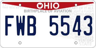 OH license plate FWB5543