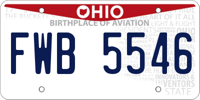 OH license plate FWB5546