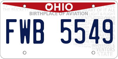 OH license plate FWB5549
