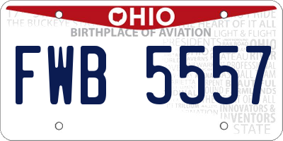 OH license plate FWB5557