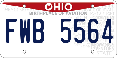 OH license plate FWB5564