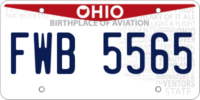 OH license plate FWB5565
