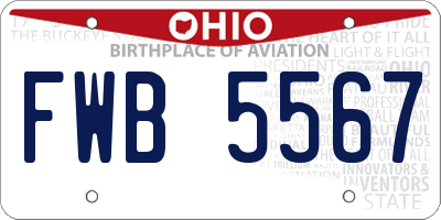 OH license plate FWB5567