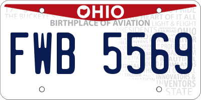 OH license plate FWB5569