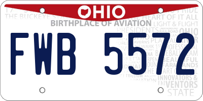 OH license plate FWB5572