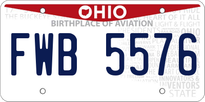 OH license plate FWB5576