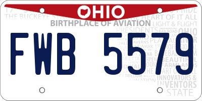 OH license plate FWB5579