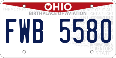 OH license plate FWB5580