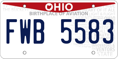 OH license plate FWB5583
