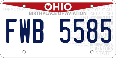 OH license plate FWB5585