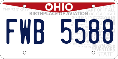 OH license plate FWB5588