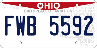 OH license plate FWB5592