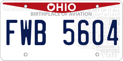 OH license plate FWB5604