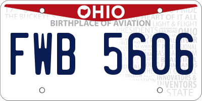 OH license plate FWB5606