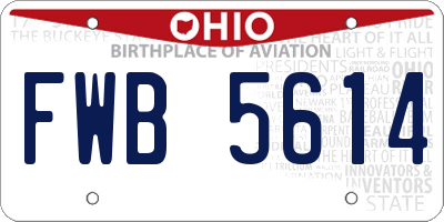 OH license plate FWB5614