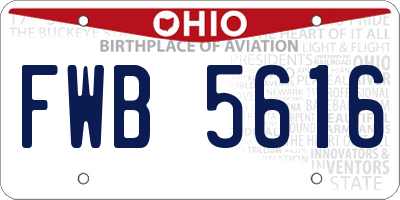 OH license plate FWB5616