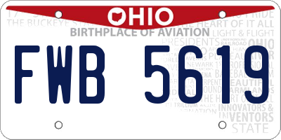 OH license plate FWB5619