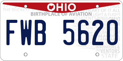 OH license plate FWB5620
