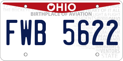 OH license plate FWB5622