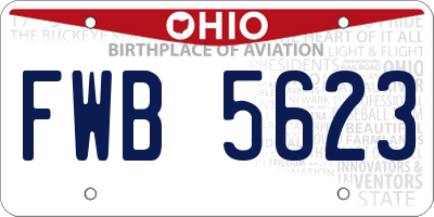OH license plate FWB5623
