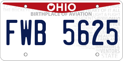 OH license plate FWB5625