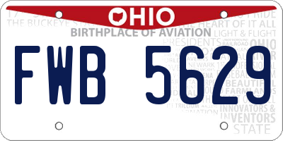 OH license plate FWB5629