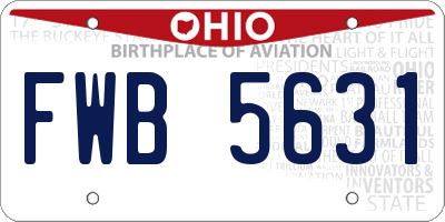 OH license plate FWB5631