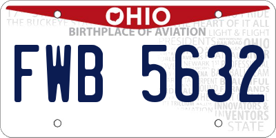 OH license plate FWB5632