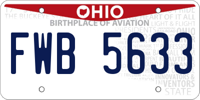 OH license plate FWB5633