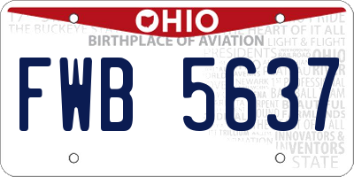 OH license plate FWB5637
