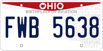 OH license plate FWB5638