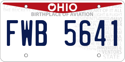 OH license plate FWB5641
