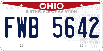 OH license plate FWB5642