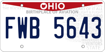 OH license plate FWB5643