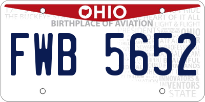 OH license plate FWB5652