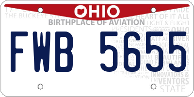 OH license plate FWB5655