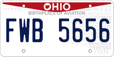 OH license plate FWB5656