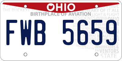 OH license plate FWB5659