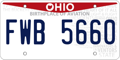 OH license plate FWB5660