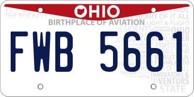 OH license plate FWB5661