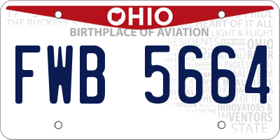OH license plate FWB5664