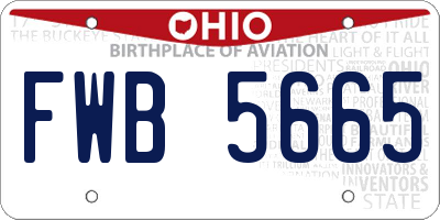 OH license plate FWB5665