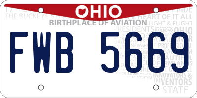 OH license plate FWB5669