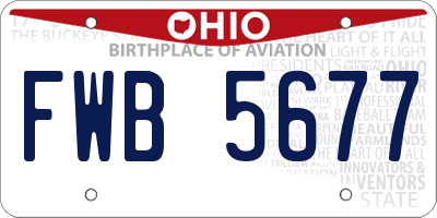 OH license plate FWB5677